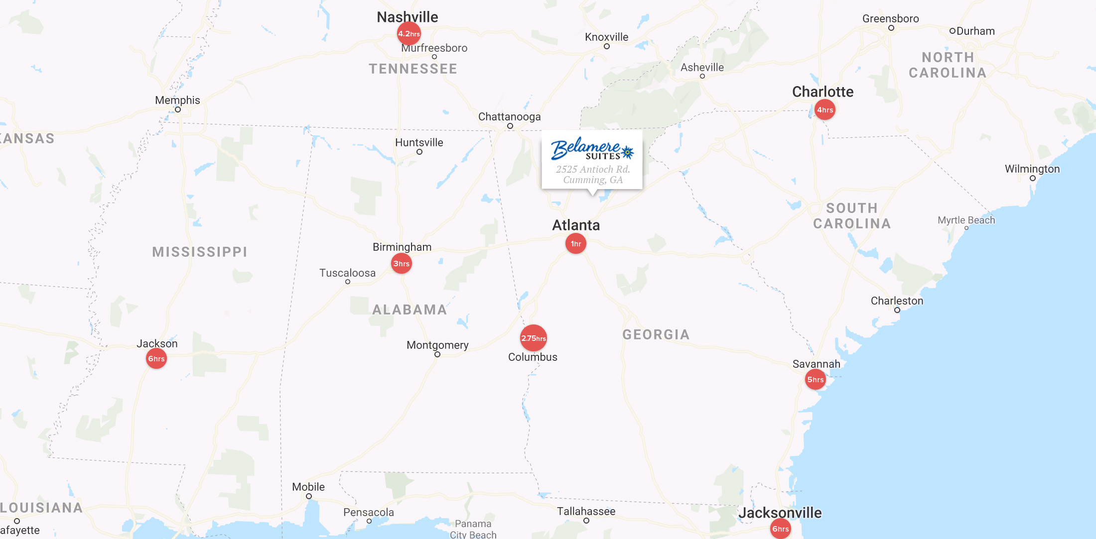 Balemere Suits Map in Georgia