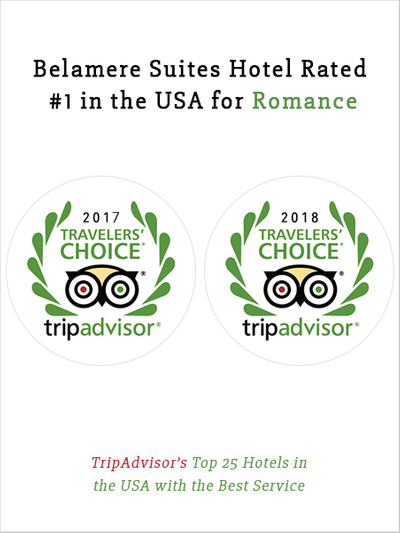Belamere Suites Hotel Rated #1 in the USA for Romance 2017 and 2018