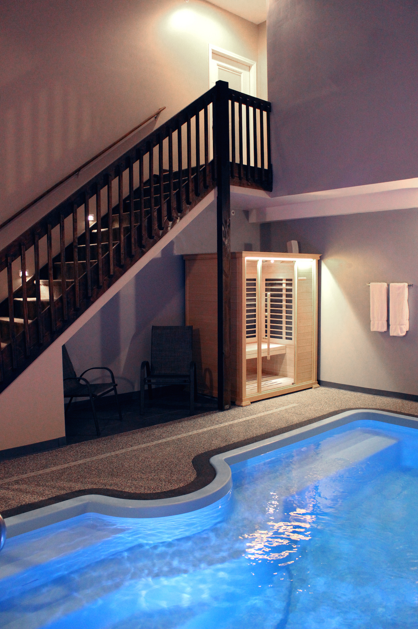 Pool Sauna Stairs of Belamere Suites in Ohio
