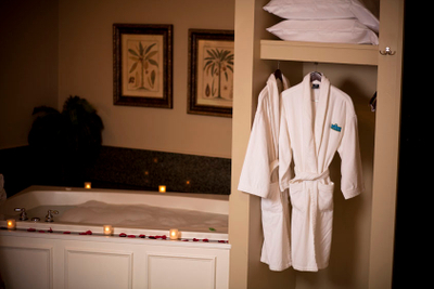 Luxurious Bathrobes To Accompany The Large, 2-Person Jetted Whirlpool Tub in Belamere