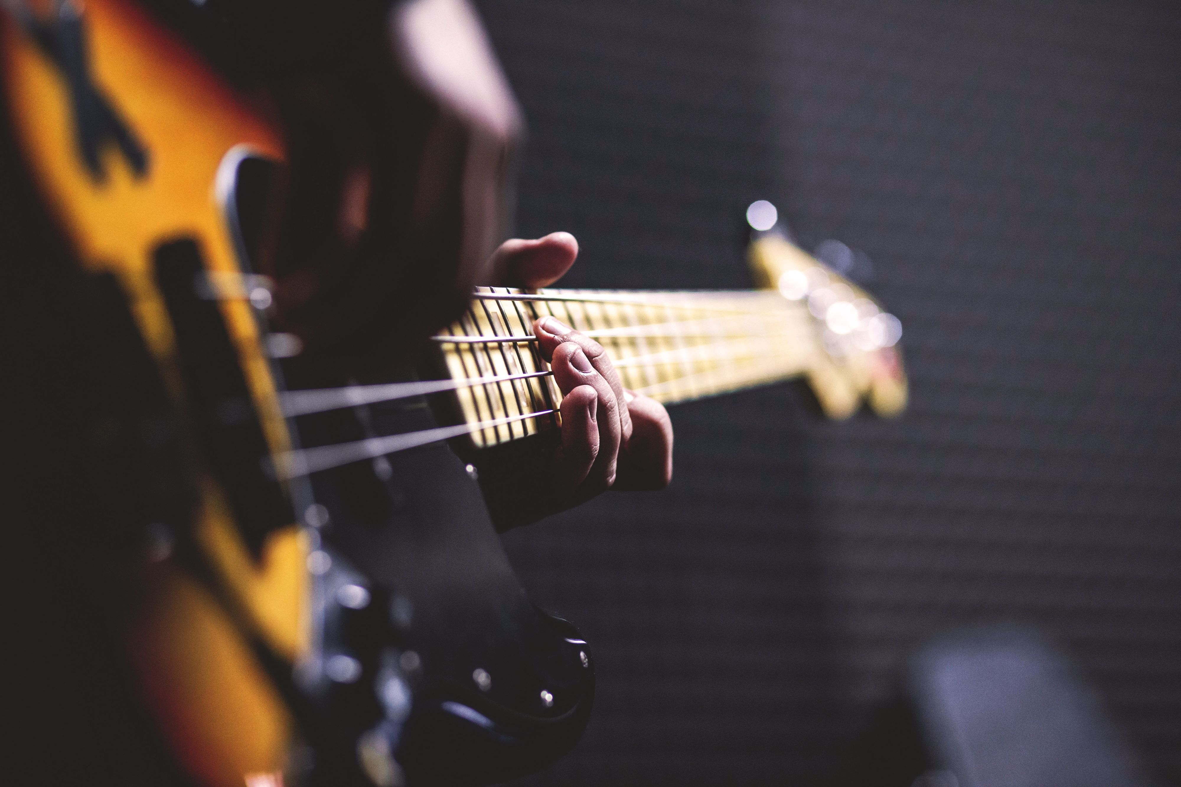 Man playing bass guitar