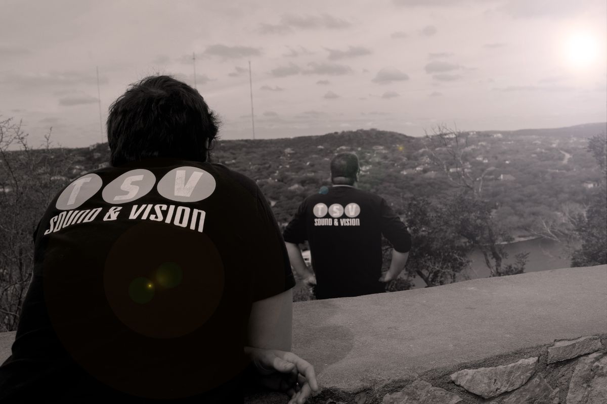 TSV crew looking at Austin, Texas view