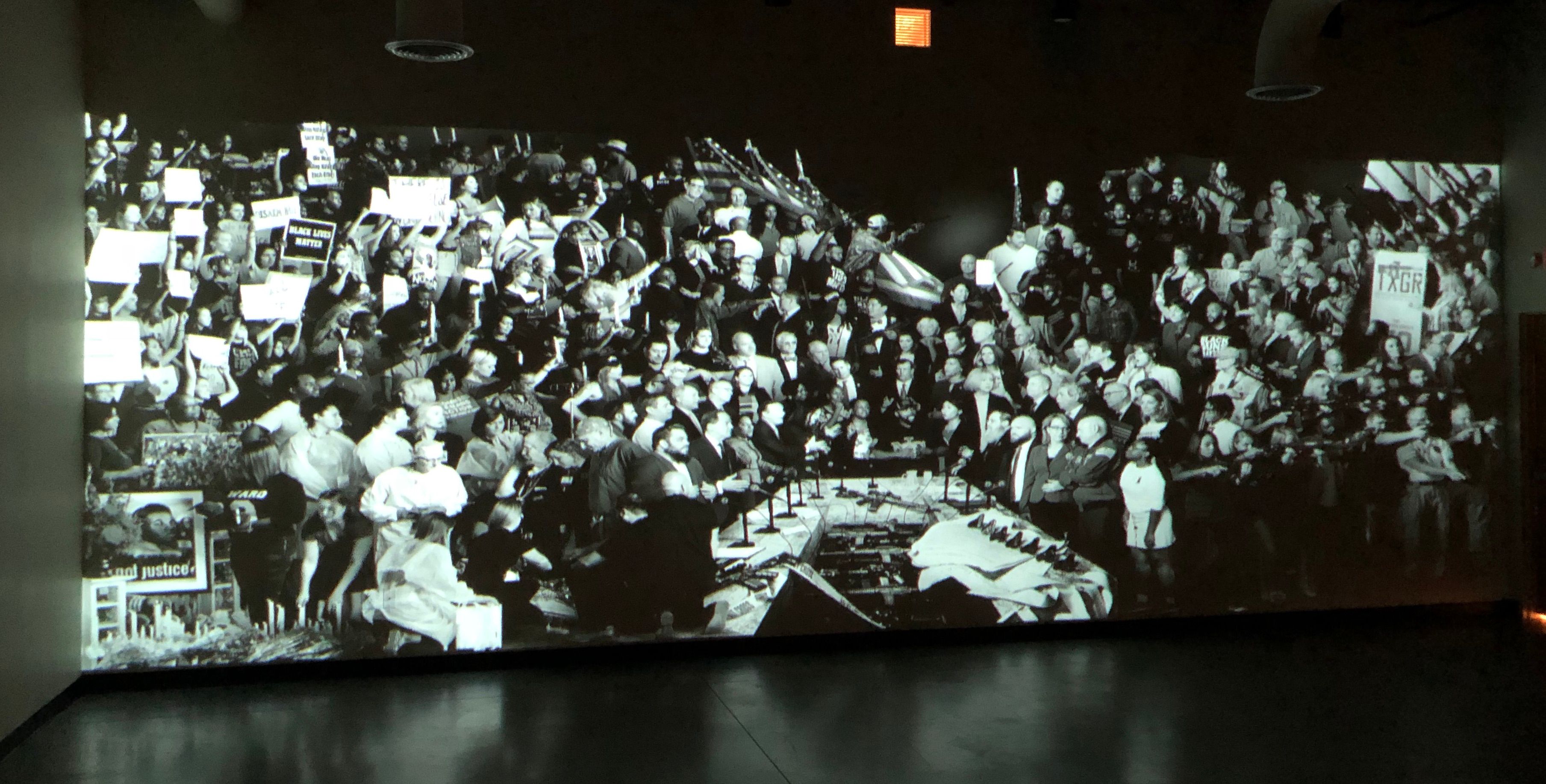 Large Projection Screen Display at Art Exhibit