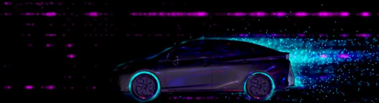 Lighting design video mapped on Toyota Car