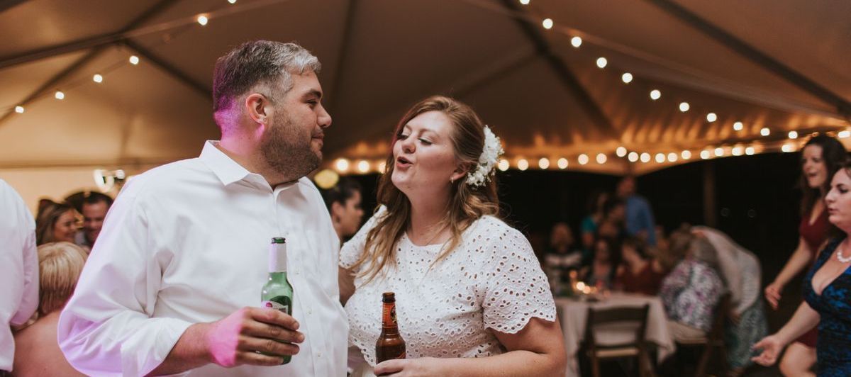 Bride and groom at an Austin, Texas wedding reception