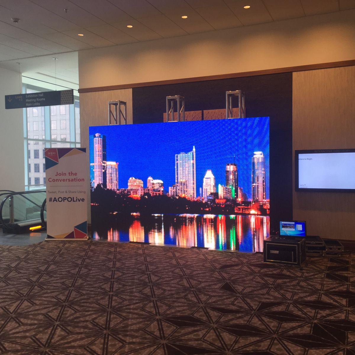 LED video wall display of Austin Skyline 