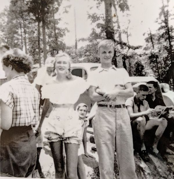 1950 - 51; Nell Hudgins of Fort Payne and Robert Cochran of Tuscaloosa. Peeking over Nell's hip is Frances Eppes, Scott Eppes' oldest daughter. history 9.jpg