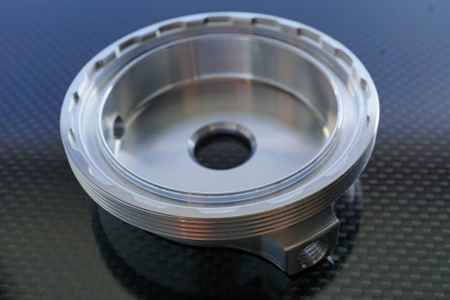 6061 rush prototype component produced complete on the lathe utilizing live tooling and sub spindle functionality