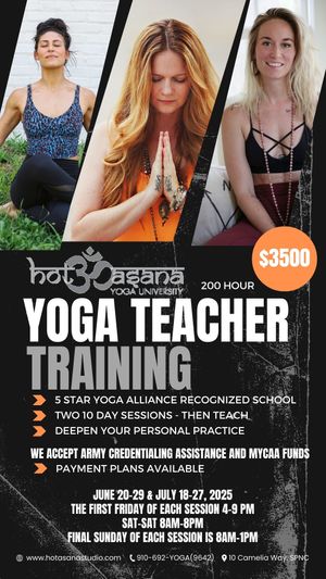 200 hour Intensive (2 ten day sessions) Teacher Training in Southern Pines