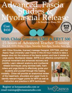 25 hours | Advanced Fascia Studies & Myofascial Release | Southern Pines, NC