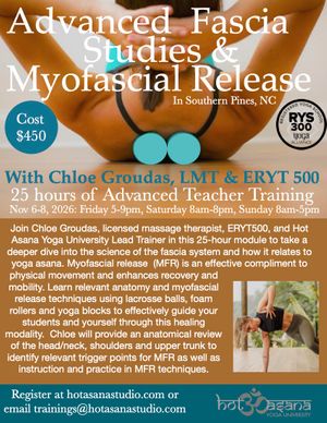 25 hours | Advanced Fascia Studies & Myofascial Release | Southern Pines, NC