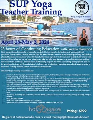 25 Hour Stand Up Paddleboard Yoga (SUP) Teacher Training on Ocracoke Island