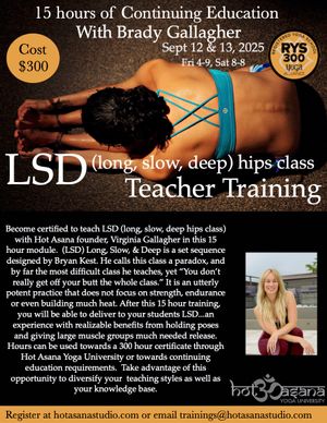 15 hours | LSD Teacher Training | Southern Pines