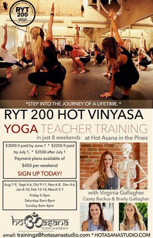 200 Hour Weekends of Yoga Teacher Training in The Pines, NC - Hot