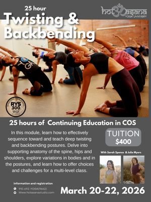 25 hr Advanced Sequencing: Twists & Backbends | COS