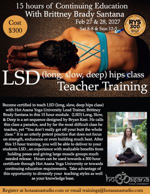 15 hours | LSD Teacher Training | Southern Pines