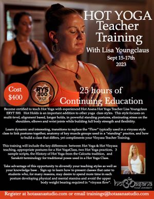 25 Hours |  Hot Yoga Teacher Training | Southern Pines