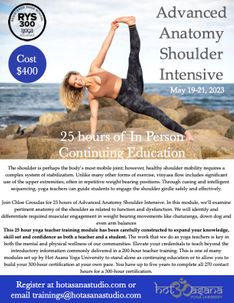 25 hours | Advanced Anatomy Shoulder Intensive | in Hampstead, NH