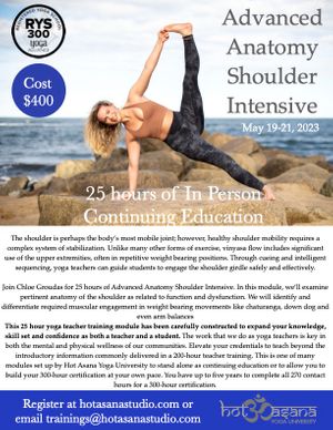 25 hours, Advanced Anatomy Shoulder Intensive