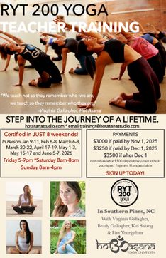 200 Hour Yoga Teacher Training in 8 weekends  in Southern Pines