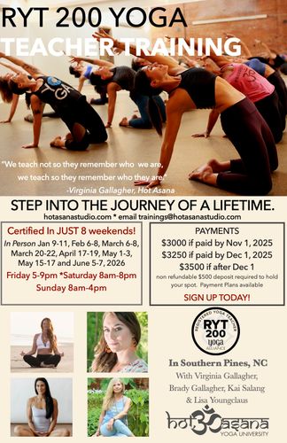 200 Hour Yoga Teacher Training in 8 weekends  in Southern Pines