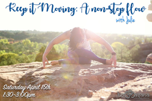 This non-stop flow will incorporate transitions that create grace and fluidity in our bodies. The flow becomes dance-like encouraging us to get out of our heads and into our bodies.
#LetGo,Just Flow Keep It Moving - A NonStop Flow