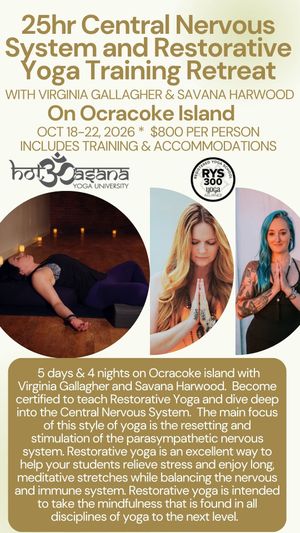 25 Hours | Central Nervous System & Restorative Yoga Teacher Training Retreat on Ocracoke Island