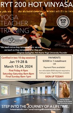 200 hour Intensive (2 ten day sessions) Teacher Training in Southern Pines