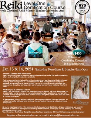 20 Hours | Reiki Level One in Southern Pines