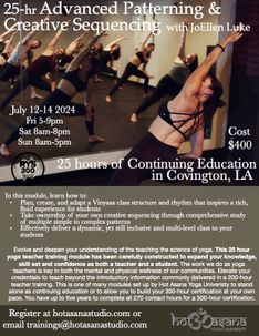 25 Hours | Advanced Patterning & Creative Sequencing | at Love More  Movement Studio