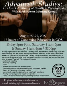 15 Hours | Anatomy of Breath + Pranayama | in Colorado Springs, CO