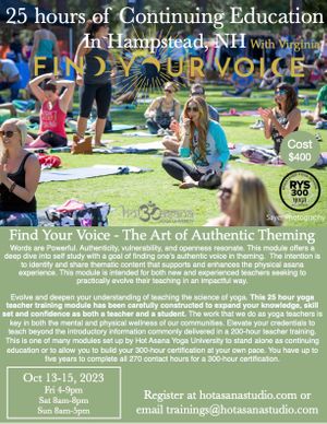 25 hour Find Your Voice- The Art of Theming | in Hampstead, NH