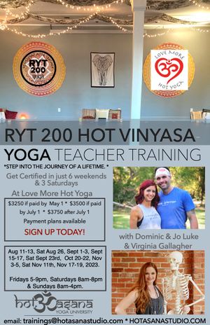 200 Hour Yoga Teacher Training at Love More Hot  Yoga in Covington, LA