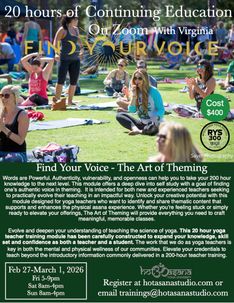 20 hour | Find Your Voice- The Art of Theming | on Zoom