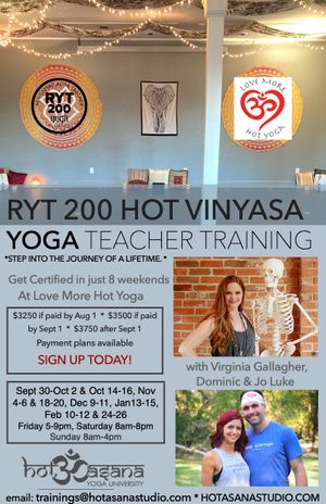 200 Hour Yoga Teacher Training at Love More Hot Yoga in Covington, LA