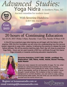 20 Hours | Yoga Nidra Teacher Training | Southern Pines