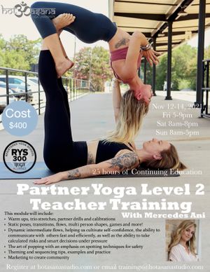 25 Hours  Partner Yoga Level 2 - Hot Asana Studio