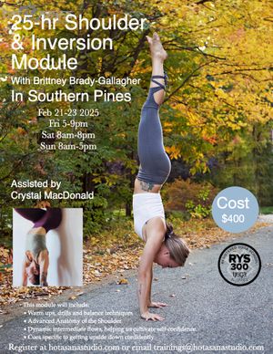 25-hour | Shoulder & Inversion Module | Southern Pines, NC