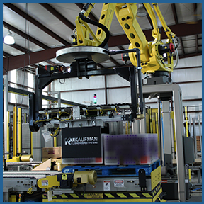 Palletizing Robot Using End-of-Arm Clamp Tool