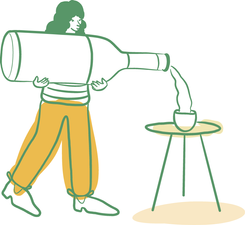 Fife and Farro Illustration - Wine Pour