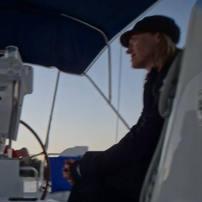 Lisa Pettit on the boat
