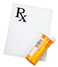 Pill bottle with a prescription