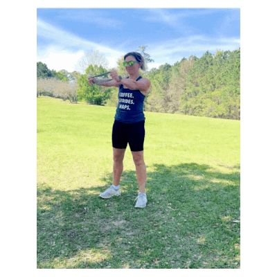 FIT4MOM mini band workout bow and arrow.gif