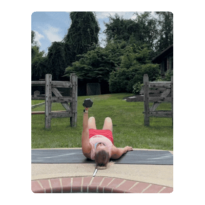 FIT4MOM dumbbell mom workout single side chest fly.gif