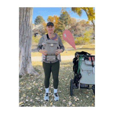 FIT4MOM Babywearing exercise high knee march.gif