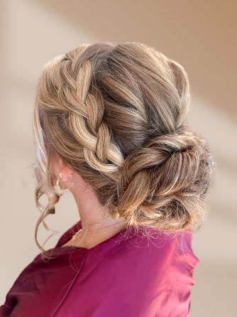 bride bridal updo hair loose braid