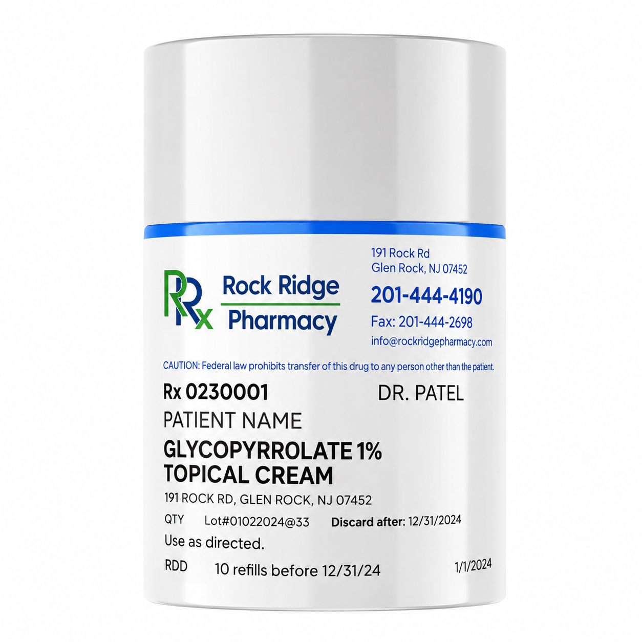 Glycopyrrolate 1% Topical Cream