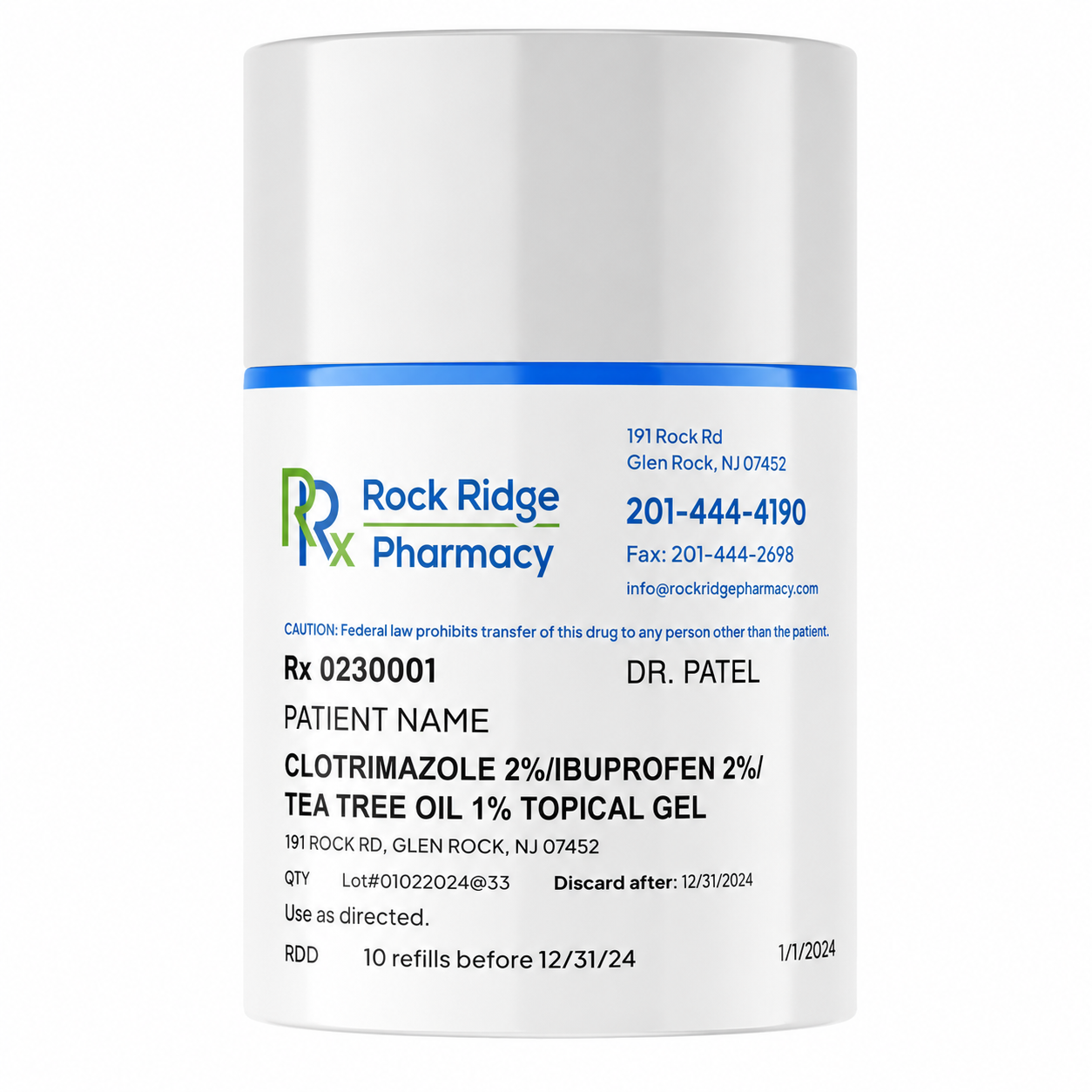 Clotrimazole 2% / Ibuprofen 2% / Tea Tree Oil 1% Topical Gel