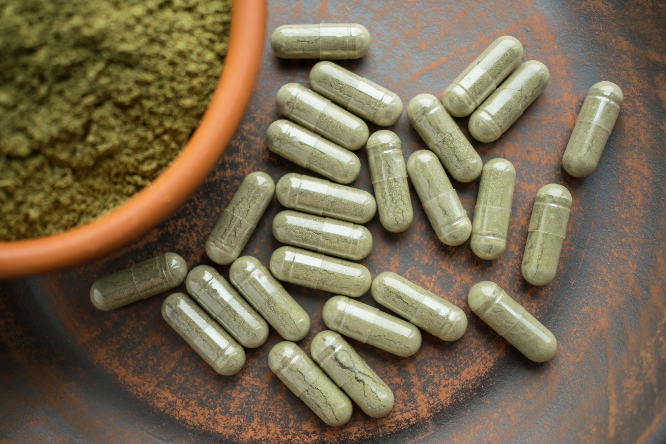 Chelation therapy concept with capsules and detox illustration