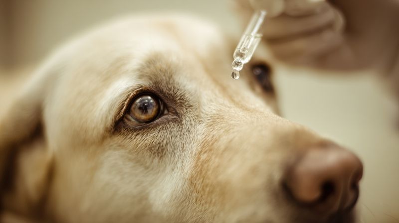 Sterile veterinary eye drops compounding